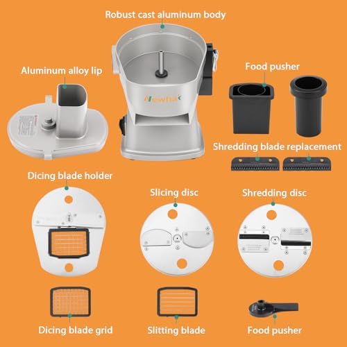 Newhai 4 in 1 Commercial Vegetable Chopper Multifunctional Automatic Dicer Slicer Shredder Strip Cutter for Onion Potato Cabbage Veggie & Fruit Processor with Multi Blades 200W 110V Amazon.ca: Home - Image 6