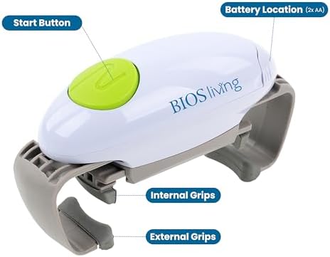 BIOS Living Electric Jar Opener – Automatic Hands-Free Jar Opener for Stubborn Lids, One-Touch Operation, Battery Powered Amazon.ca: Home - Image 4