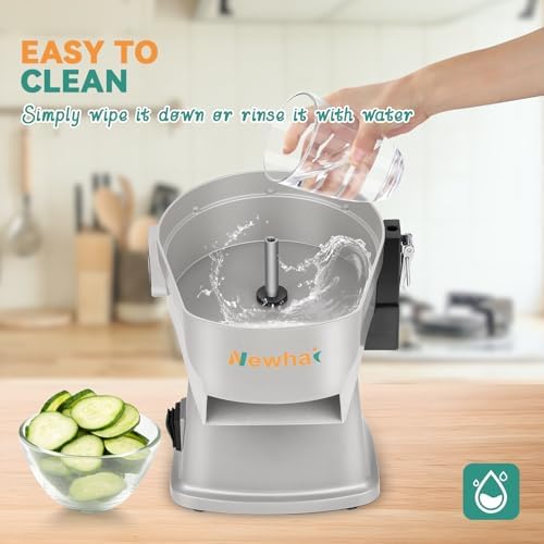 Newhai 4 in 1 Commercial Vegetable Chopper Multifunctional Automatic Dicer Slicer Shredder Strip Cutter for Onion Potato Cabbage Veggie & Fruit Processor with Multi Blades 200W 110V Amazon.ca: Home - Image 4