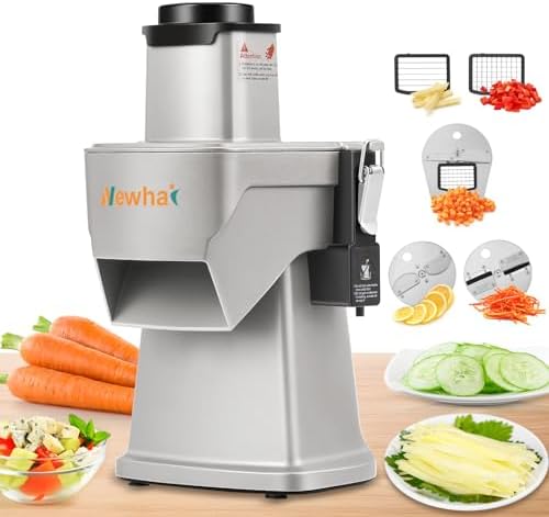 Newhai 4 in 1 Commercial Vegetable Chopper Multifunctional Automatic Dicer Slicer Shredder Strip Cutter for Onion Potato Cabbage Veggie & Fruit Processor with Multi Blades 200W 110V Amazon.ca: Home