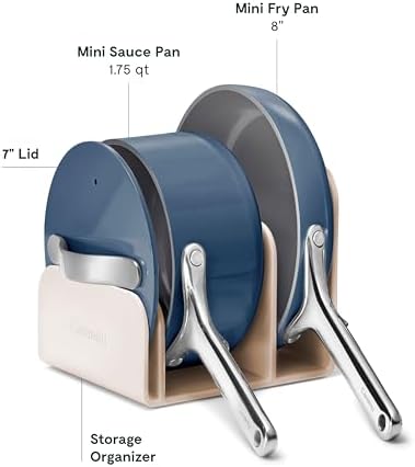 Caraway Mini Duo - Non-Stick Ceramic Mini Fry Pan (1.05 qt, 8") & Mini Sauce Pan (1.75 qt) - Non Toxic, PTFE & PFOA Free - Oven Safe & Stovetop Agnostic (Gas, Electric & Induction) - Navy Amazon.ca: Home - Image 3