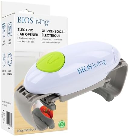 BIOS Living Electric Jar Opener – Automatic Hands-Free Jar Opener for Stubborn Lids, One-Touch Operation, Battery Powered Amazon.ca: Home
