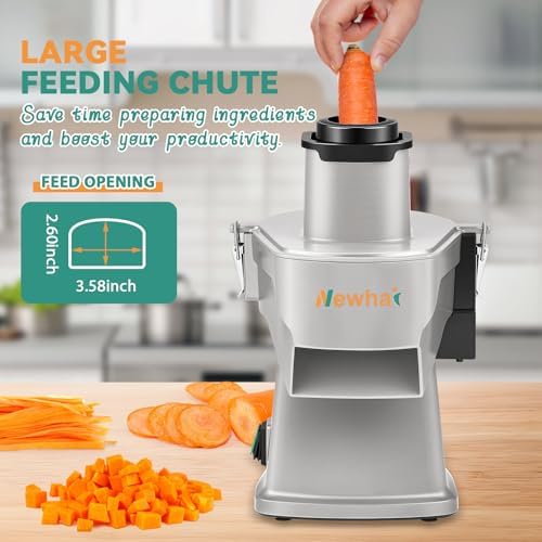 Newhai 4 in 1 Commercial Vegetable Chopper Multifunctional Automatic Dicer Slicer Shredder Strip Cutter for Onion Potato Cabbage Veggie & Fruit Processor with Multi Blades 200W 110V Amazon.ca: Home - Image 3