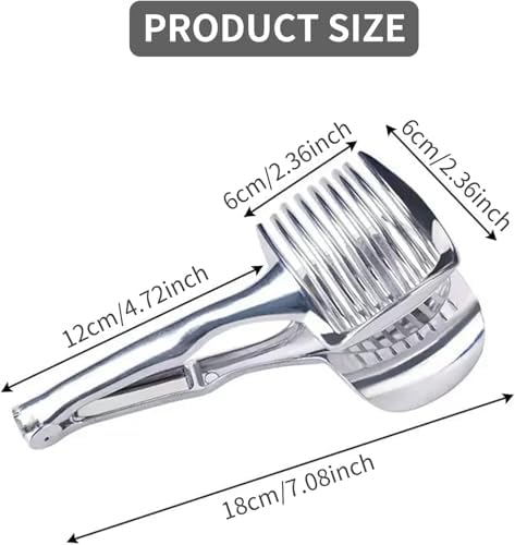 1Pc Tomato Lemon Slicer Holder Egg Slicing Tool Onion Shredder Cutter Guide Tongs, Round Fruit Handheld Tongs, Lemon Cutter for Eggs and Vegetables Amazon.ca: Home - Image 3