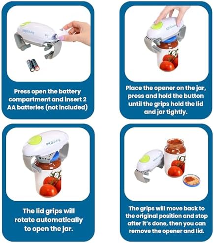 BIOS Living Electric Jar Opener – Automatic Hands-Free Jar Opener for Stubborn Lids, One-Touch Operation, Battery Powered Amazon.ca: Home - Image 5