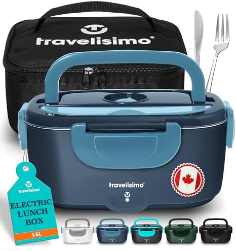 TRAVELISIMO Portable Electric Food Heater Lunch Box for Car/Office