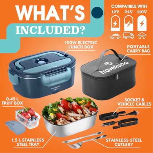 TRAVELISIMO Portable Electric Food Heater Lunch Box for Car/Office - Image 5