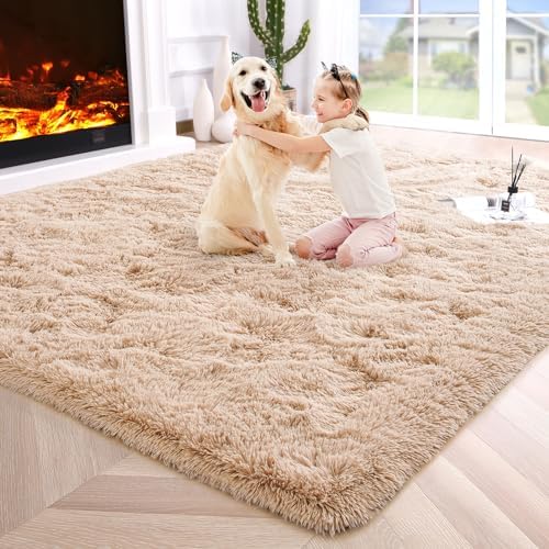 Alternative view of Noahas Extra Large 10x14 Area Rugs for Living Room,Fluffy Beige Bedroom Rug,Big Thick Plush Shag Non-Skid Soft Shaggy Throw Carpet  Amazon.ca: Home