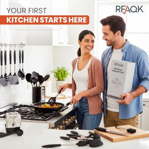 Alternative view of 40PCs Silicone Cooking Utensils Set 446℉ Heat Resistance, RFAQK BPA Free Kitchen Utensils Set for Nonstick Cookware, Gadgets Includes Can Opener, Potato Smasher,Peeler,Tongs,Spatula Set,Pizza Cutter  Amazon.ca: Home