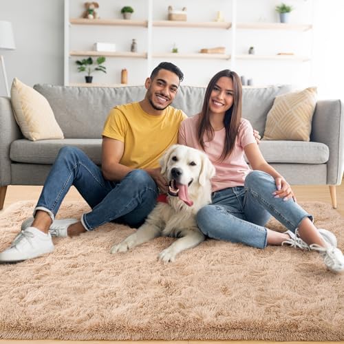 Noahas Extra Large 10x14 Area Rugs for Living Room,Fluffy Beige Bedroom Rug,Big Thick Plush Shag Non-Skid Soft Shaggy Throw Carpet Amazon.ca: Home - Image 3